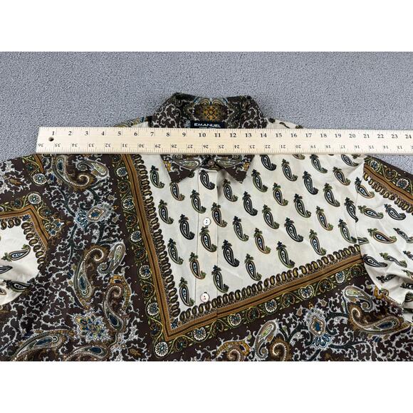 Y2K Emanuel Ungaro Liberté L Multicolor Paisley Pattern Button Down Shirt - Picture 4 of 9